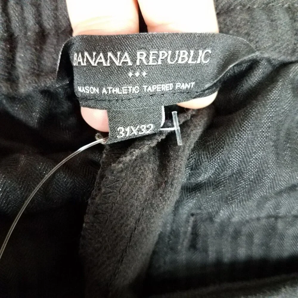 Banana Republic Mason Athletic Pants Adult 31 X 27 Gray Tapered Elastic Waist